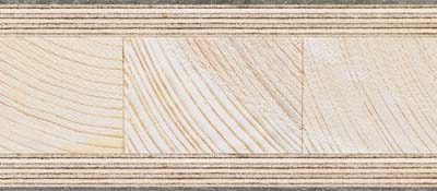 Sezione del pannello Tray-Stock® Strong con anima in legno massiccio